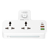 LDNIO Power Strip 2 Sockets with 20W 3x USB Ports & Touch LED Lamp Multiplug (SC2311)